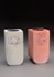 Semi circular stoneware vases 9x9x17.5 cm  [SCXLP 1-6] pale blue dry glaze [SCXLP] 1-5, pink dry glaze. $90 per item [BOTH SOLD]